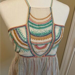 Anthropologie Women’s Floreat Size 6 Embroidered Halter Top